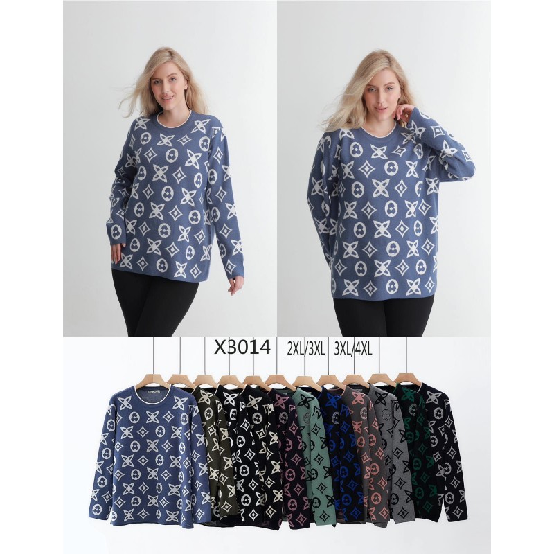 Жіночий теплий светр ( 50-56) SR031-50668 | оптом зі складу
